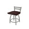 Holland Bar Stool Co 18" Low Back Swivel Vanity Stool, Nickel Finish, Dark Cherry Maple Seat 41118ANDCMpl - alternate 1